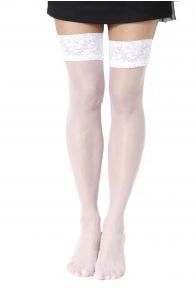 SILVI sheer white hold-ups for women | Sokisahtel