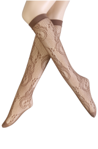 SISSI beige fishnet knee-highs | Sokisahtel