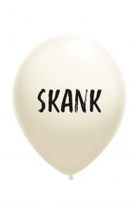 Воздушный шарик белого цвета из латекса с надписью SKANK | Sokisahtel