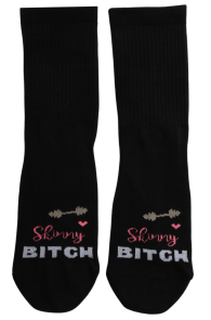 Хлопковые носки чёрного цвета с дерзким посланием SKINNY BITCH