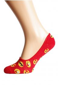 Хлопковые носки-следки красного цвета SMILEY | Sokisahtel