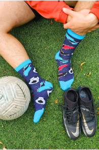 SNEAKER dark blue socks for football fans 
