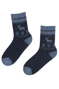 SNOWFALL blue wool socks | Sokisahtel