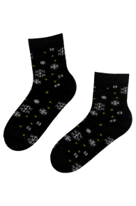 SNOWY black wool socks | Sokisahtel