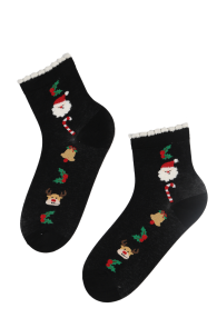 Хлопковые носки черного цвета в рождественской тематике JINGLE (звон) | Sokisahtel