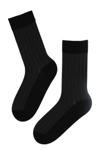 Мужские костюмные носки черного цвета из вискозы LUKE | Sokisahtel