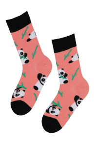 FLUFFY PANDA pink socks with pandas | Sokisahtel