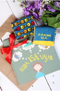 Подарочный набор из веселой книжки и хлопковых носков ко Дню Отца  JAAK (лучший папа) | Sokisahtel
