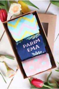 Подарочный набор из 3 пар женских носков ко Дню Матери GERLI "PARIM EMA" (Лучшая мама) | Sokisahtel