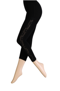 AIKI black leggings with lace for women | Sokisahtel