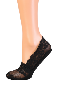 AMALFI black lace footies for women | Sokisahtel