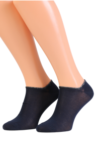 ASTRID low dark blue socks for women with a bright edge | Sokisahtel