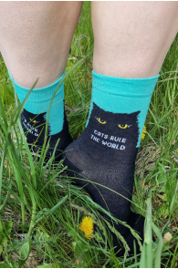 CATS RULE THE WORLD rohelise äärega kassisokid
