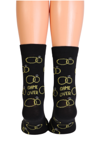 GAME OVER black socks with rings for weddings | Sokisahtel