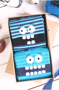 Подарочный набор из 2 пар веселых полосатых хлопковых носков для мужчин HEY YOU | Sokisahtel