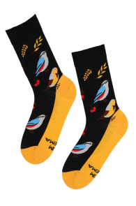 PARIM VANAEMA black socks with birds | Sokisahtel