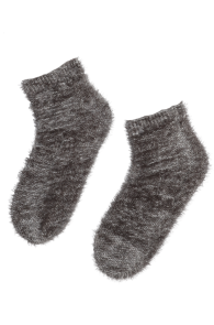 Женские мягкие и пушистые домашние носки серого цвета LOORES | Sokisahtel