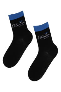 Хлопковые носки черного цвета с надписью Эстония для мужчин и женщин LOVE ESTONIA | Sokisahtel