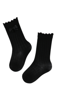 BETTINA black knee-highs with a bowtie for babies | Sokisahtel