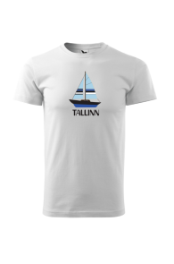 TALLINN white t-shirt with a sailboat | Sokisahtel
