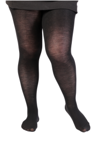 Женские теплые колготки размера плюс черного цвета из мериносовой шерсти MILANA | Sokisahtel
