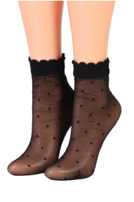 MILLA black sheer socks with dots | Sokisahtel