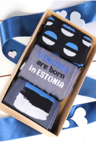 MY ESTONIA Estonian themed gift box with 3 pairs of socks | Sokisahtel