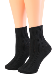 Женские теплые носки черного цвета с вязаным узором NATALIE от Pierre Mantoux | Sokisahtel