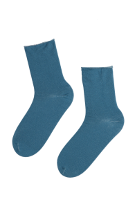 Мужские антибактериальные носки бирюзово-голубого цвета с серебряной нитью и удобной кромкой OLEV | Sokisahtel