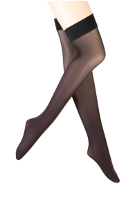 Женские классические чулки темно-коричневого цвета с силиконовой поддержкой PASSION 40DEN | Sokisahtel