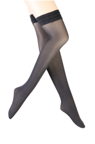PASSION 40DEN dark grey hold-ups with a silicone edge | Sokisahtel
