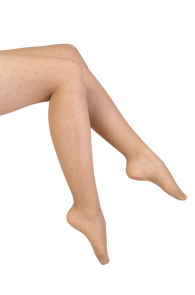 PUNTINI 20DEN beige tights with dots