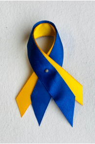 Ribbon in UKRAINE colours to support Ukraine