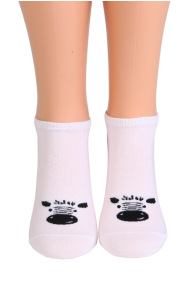 WHITE ZEBRA low-cut socks with zebras
