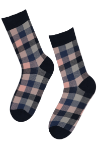 WILHELM dark blue checkered socks | Sokisahtel