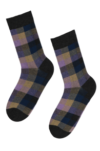 WILHELM dark grey checkered socks | Sokisahtel