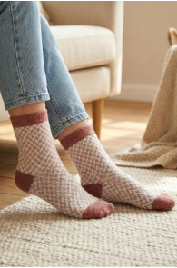 SONJA light brown angora wool socks | Sokisahtel