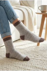 SONJA dark brown angora wool socks | Sokisahtel