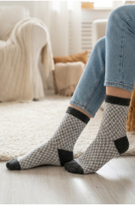SONJA dark grey angora wool socks | Sokisahtel
