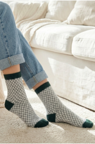 SONJA dark green angora wool socks | Sokisahtel