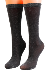 SPARKLE silver glitter socks