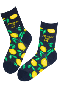 SQUEEZE THE DAY cotton socks with lemons | Sokisahtel