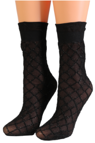 STELLA black sheer glittery socks | Sokisahtel