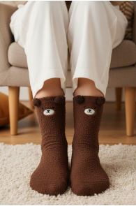 STELLA tumepruunid pehmed karuga sokid | Sokisahtel