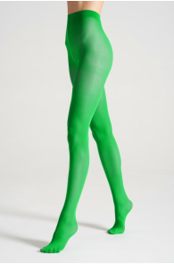 Женские однотонные колготки ярко-зелёного цвета из дышащей микрофибры STIINA ELECTRIC GREEN | Sokisahtel