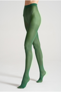 Женские однотонные колготки изумрудно-зелёного цвета из дышащей микрофибры STIINA SMERALDO | Sokisahtel