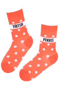 TÄITSA PEKKIS orange cotton socks | Sokisahtel