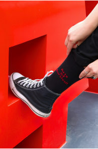 Black over-the-knee men's socks