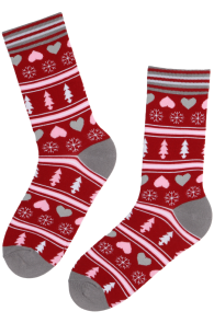 TASHA burgundy Christmas socks | Sokisahtel