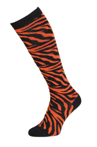 Хлопковые гольфы оранжевого цвета с тканым тигровым узором для мужчин и женщин TIGER | Sokisahtel